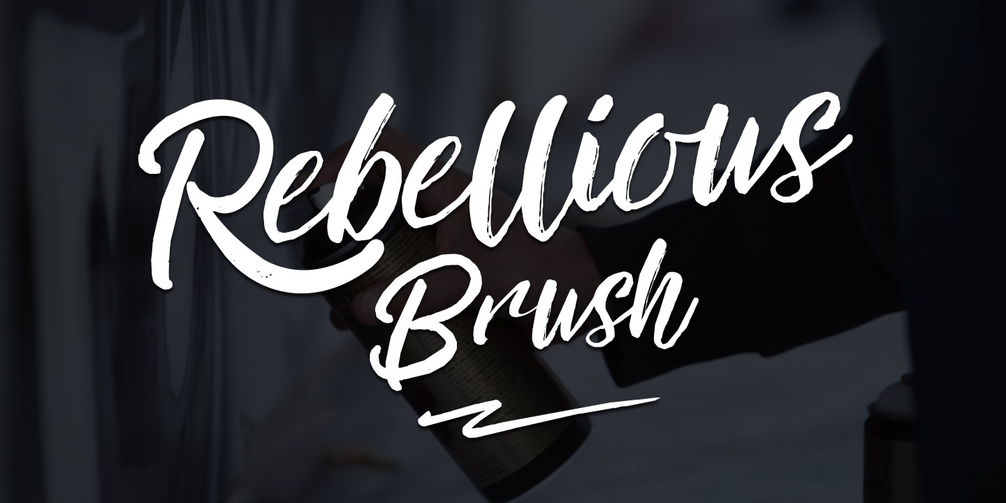 Przykładowa czcionka Rebellious Brush #1